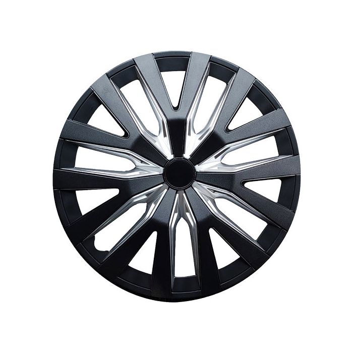 Midas Autogear Wheel Cover Set 14 Inch - Matt - Black/ Silver