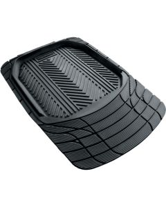 FRONT RUBBER MAT WITH TROUGH BLACK