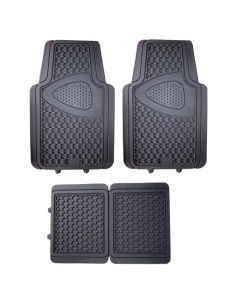 4 PIECE RUBBER MAT SET BLACK