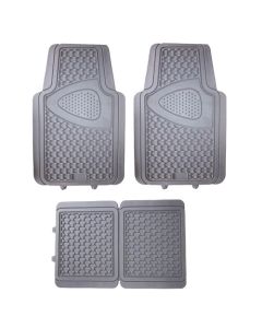 4 PIECE RUBBER MAT SET GREY