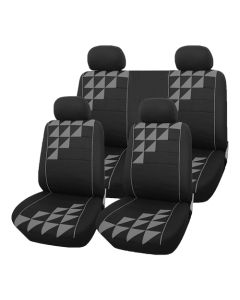 TRIANGLE PATTERN SEAT COVER 10 PIECE GREY