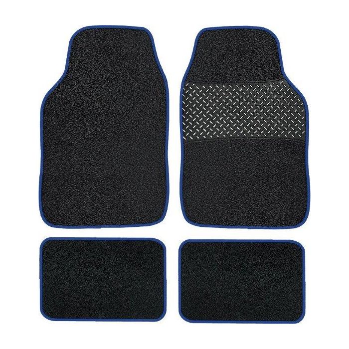 Midas Autogear 4 Piece Floor Mat Set Black With Red Trim