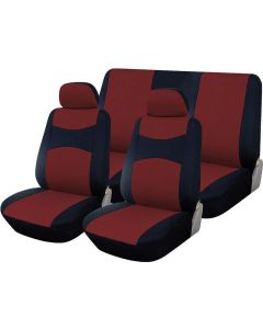 Autogear 6 Piece Promo Seat Cover Set Black / Burgundy