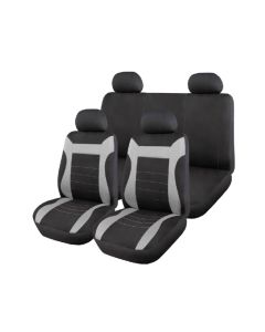 Autogear 11 Piece Melbourne Seat Cover Set Black/Dark Grey