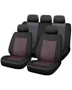 Autogear 11 Piece Monsanto Seat Cover Set Black/Red