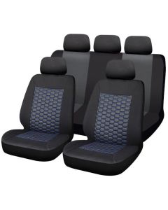 Autogear 11 Piece Monsanto Seat Cover Set Black/Blue