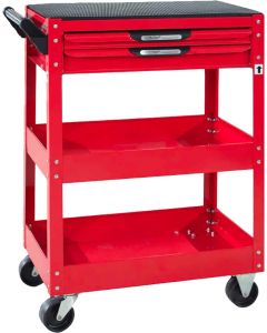 AMPRO Rolling 2 Drawer 2 Shelf Mechanics Tool Storage Utility Cart