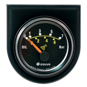 EQUUS 52mm Mechanical Oil Pressure Gauge (0-100 PSI / 0-7 BAR) 90° Sweep