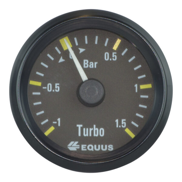 EQUUS 52mm Mechanical Turbo Charger Gauge (-1 - 0 - 1.5 BAR) 270° Sweep