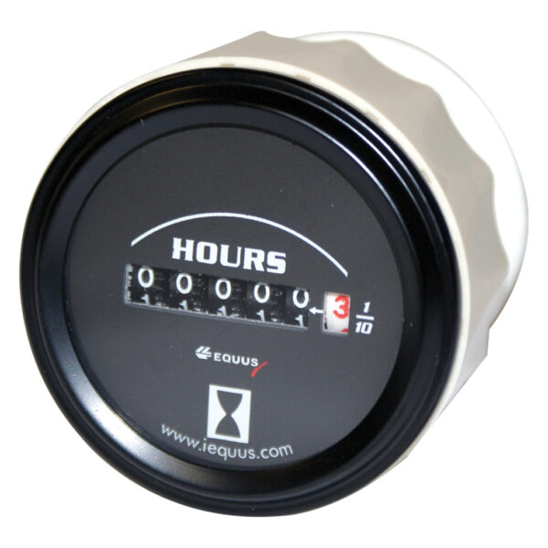 EQUUS 52mm Hourmeter W/Flange Mount (0-10,000) Hours