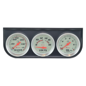 EQUUS 52mm White Triple Gauge Kit (Mechanical WT and OP Single Gauge with Voltmeter)