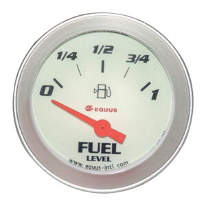 EQUUS 52mm White Electrical Fuel Level Gauge ( Meaures: E-1/2-F) 90° Sweep