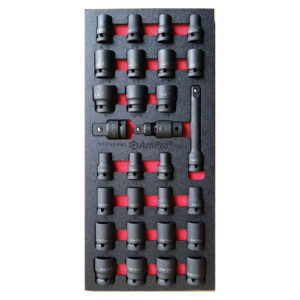 Ampro 29 Piece 1/2" DRIVE Air Impact Socket FT