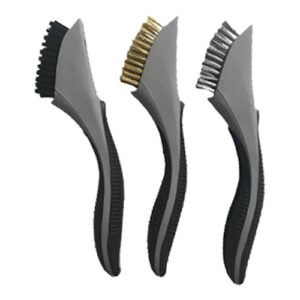 Autogear 3 Piece Mini Wire Brush Set Nylon / Stainles Steel / Brass