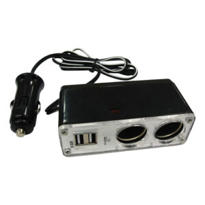 Autogear Dual Socket with 2 USB Ports 12/24V