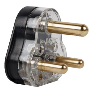 Electricmate Plugtop Black Solid Pin