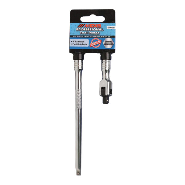 MidasPro 1/4" Drive 2 Piece Extention Bar Set 6 and Flexi