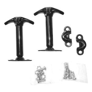 Autogear 2 Piece Black Metal Bonnet Catch