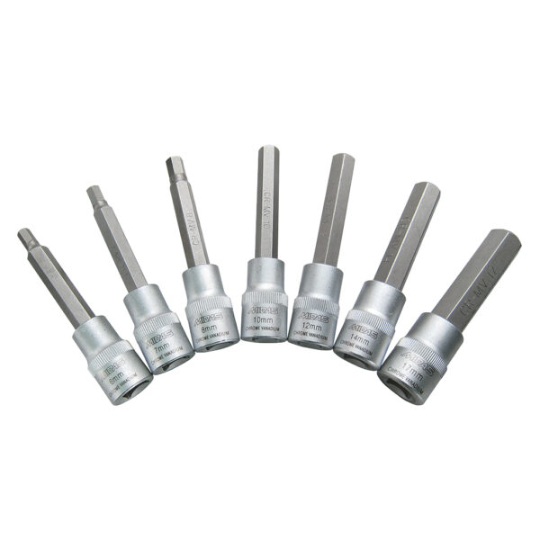 MidasPro 7 Piece Hex Socket Set 100mm H6/7/8/10/12/14/17