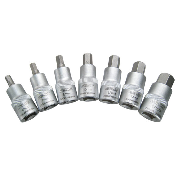 MidasPro 7 Piece Hex Socket Set 55mm H6/7/8/10/12/14/17