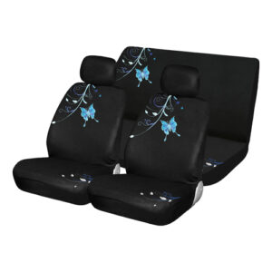 Autogear 6 Piece Blue Butterfly Seat Cover Set