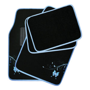Autogear 4 Piece Blue Butterfly Mat Set