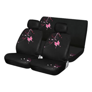 Autogear 6 Piece Pink Butterfly Seat Cover Set