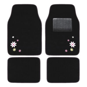 Autogear 4 Piece Floral Butterfly Mat Set