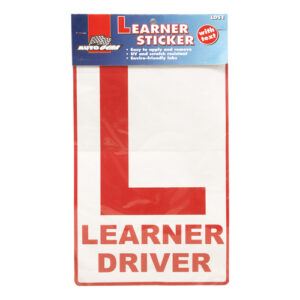Autogear Learner Driver Sign Clear Background Red