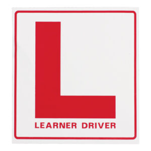 Autogear Learner Driver Sign White Background Red