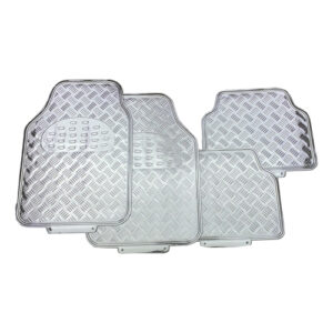 Autogear 4 Piece Aluminium Chrome Mat Set