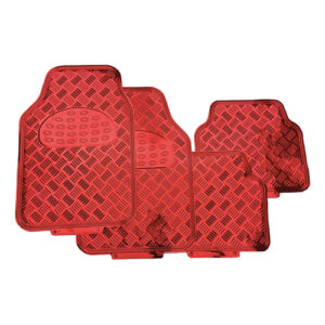 Autogear 4 Piece Aluminium Red Mat Set