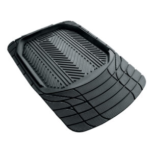 Autogear 2 Piece Black Front Rubber Mat with Trough