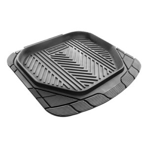 Autogear 2 Piece Black Rear Rubber Mat with Trough