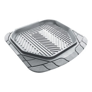 Autogear 2 Piece Grey Rear Rubber Mat with Trough