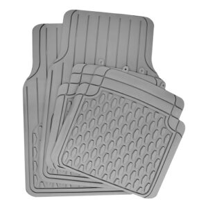 4Piece Grey Rubber Mat Set - Front And Rear