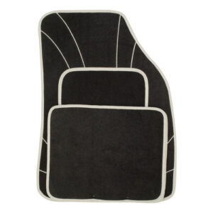 4Piece Grey Trim Carpet Mat Set