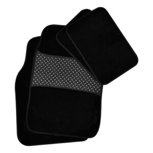 Autogear 4 Piece Black Trim Carpet Mat Set