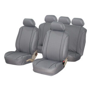 Autogear 9 Piece Grey / Black Jazz Seat Cover Set
