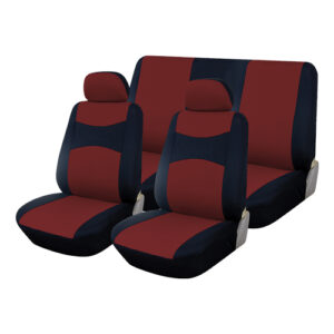 Autogear 6 Piece Black / Burgundy Promo Seat Cover Set