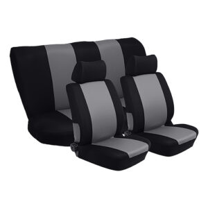 Stingray 6 Piece Black / Grey Sprinter Seat Cover Set