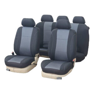 Autogear 9 Piece Black Woven Jacquard Seat Cover Set