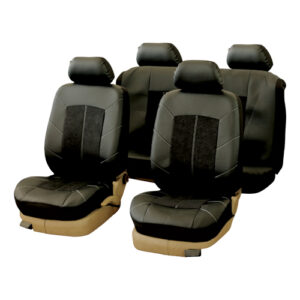 Autogear 9 Piece Black Velour Seat Cover Set