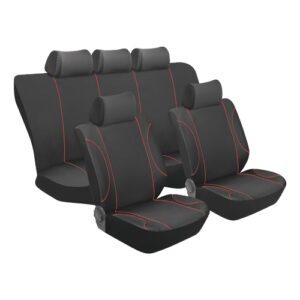 Autogear 11 Piece Austin Red Polyester Seat Cover Set