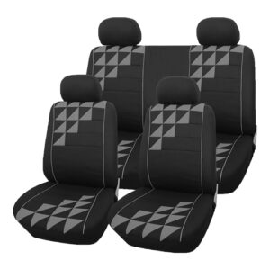 Autogear 10 Piece Grey Triangle Pattern Seat Cover Set