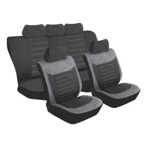Autogear 11 Piece Montecarlo Grey Suede Seat Cover Set