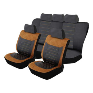 Autogear 11 Piece Montecarlo Brown Suede Seat Cover Set