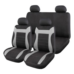 Autogear 11 Piece Melbourne Seatcover Set Black / Dark Grey