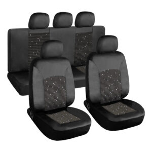 Autogear 11 Piece Silverstone PVC / Polyester Seat Cover Set