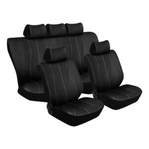 11Pc Elegance Seat Cover Set Black/Grey